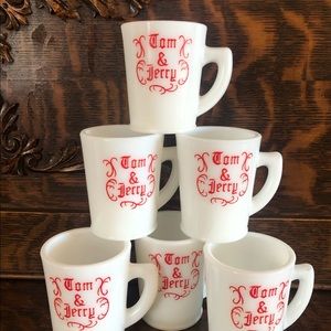 Beautiful milk glass Tom and Jerry cups